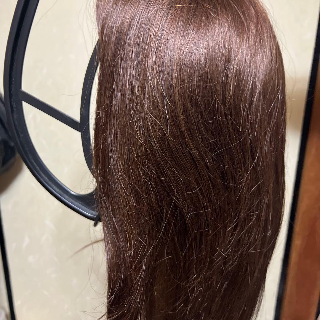 新品！ 人毛ダークブラウン ストレートウィッグ