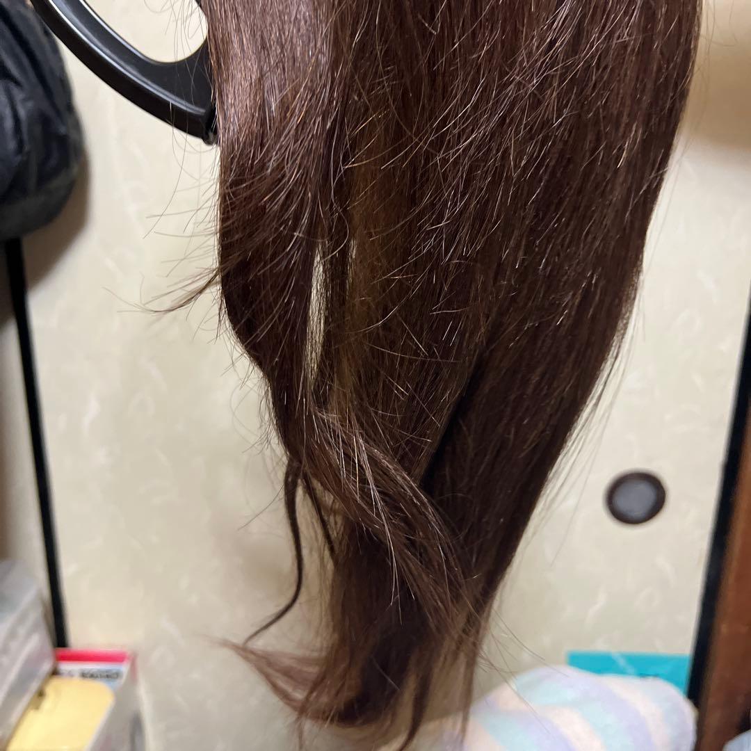 新品！ 人毛ダークブラウン ストレートウィッグ