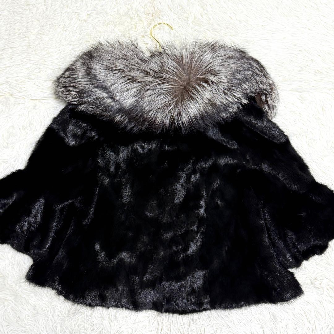 【極美品】ノースビーチ ファージャケット ミンク シルバーフォックス 羽織り M