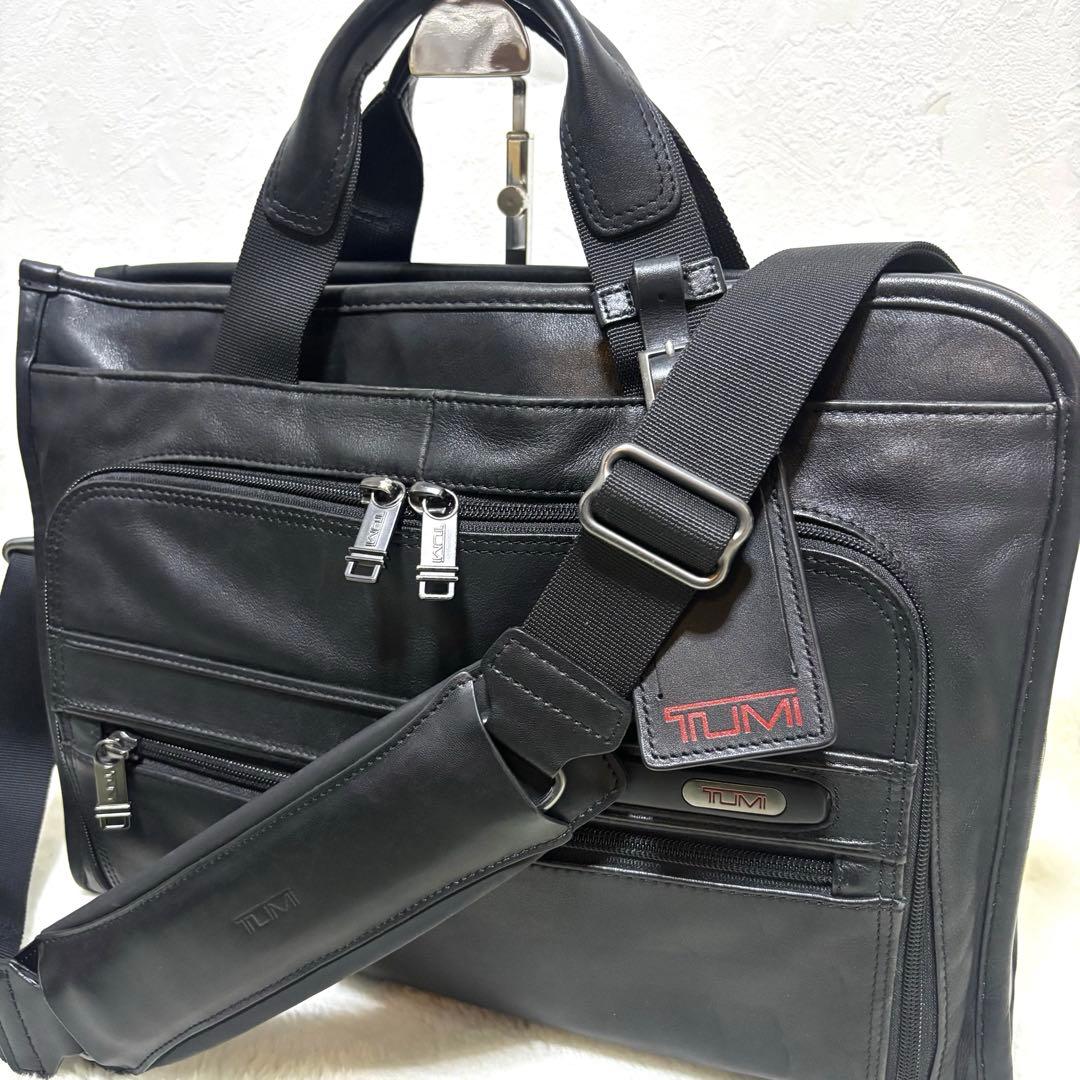 希少 TUMI 963110D4 オールレザー ビジネスバッグ 2way 黒