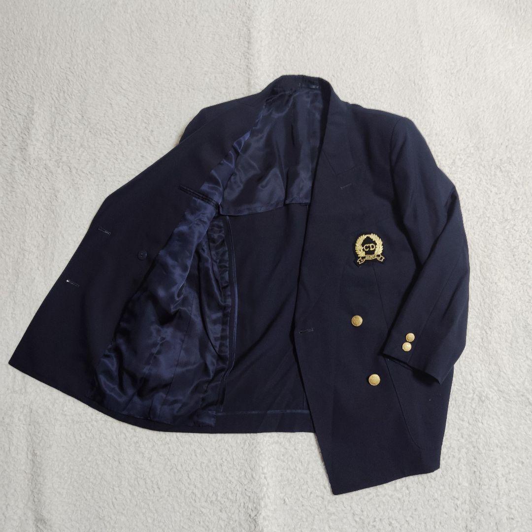 美品　Christian Dior ウール 紺ブレザー ダブル M