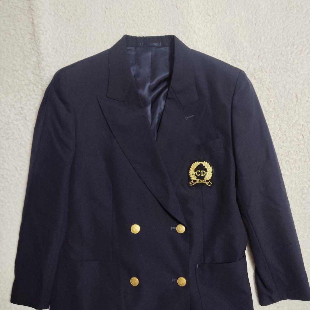 美品　Christian Dior ウール 紺ブレザー ダブル M