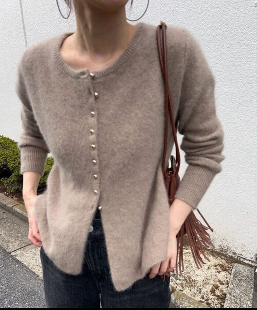 SHENERY ラクーンペプラムカーディガン