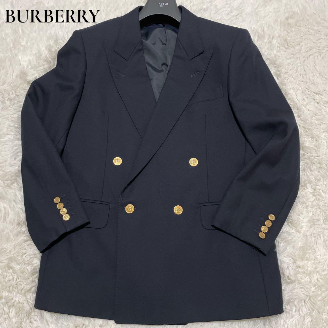極美品✨ Burberry バーバリー 紺ブレ タスマニアウール 金ボタン L