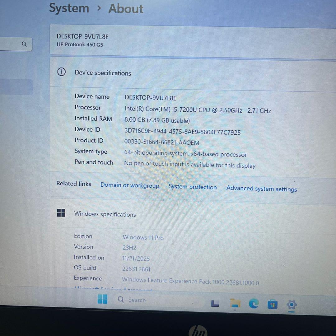 HP ProBook 450 G5 15.6インチ Windows 11