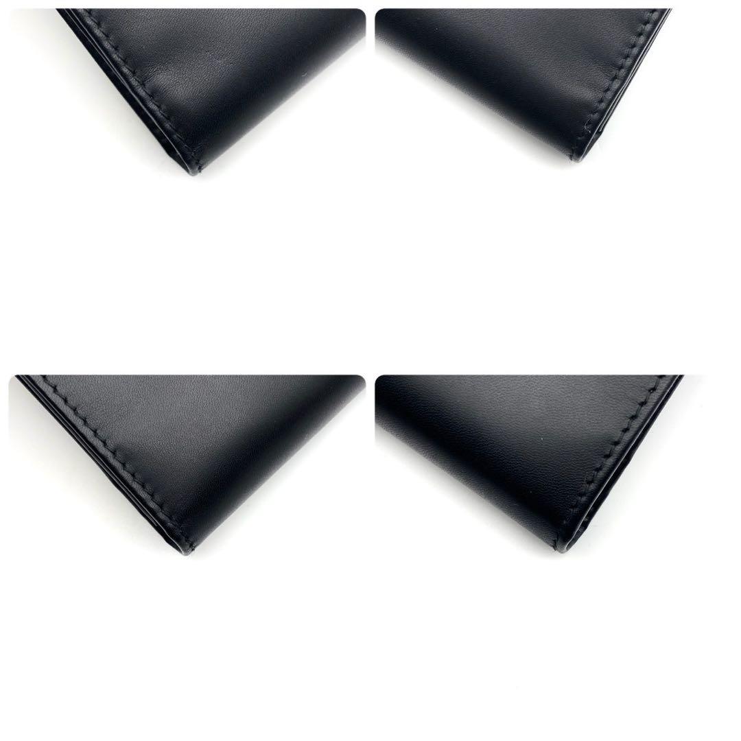 未使用級● フェラガモ 長財布 二つ折り ガンチーニ 金具 ブラック レザー