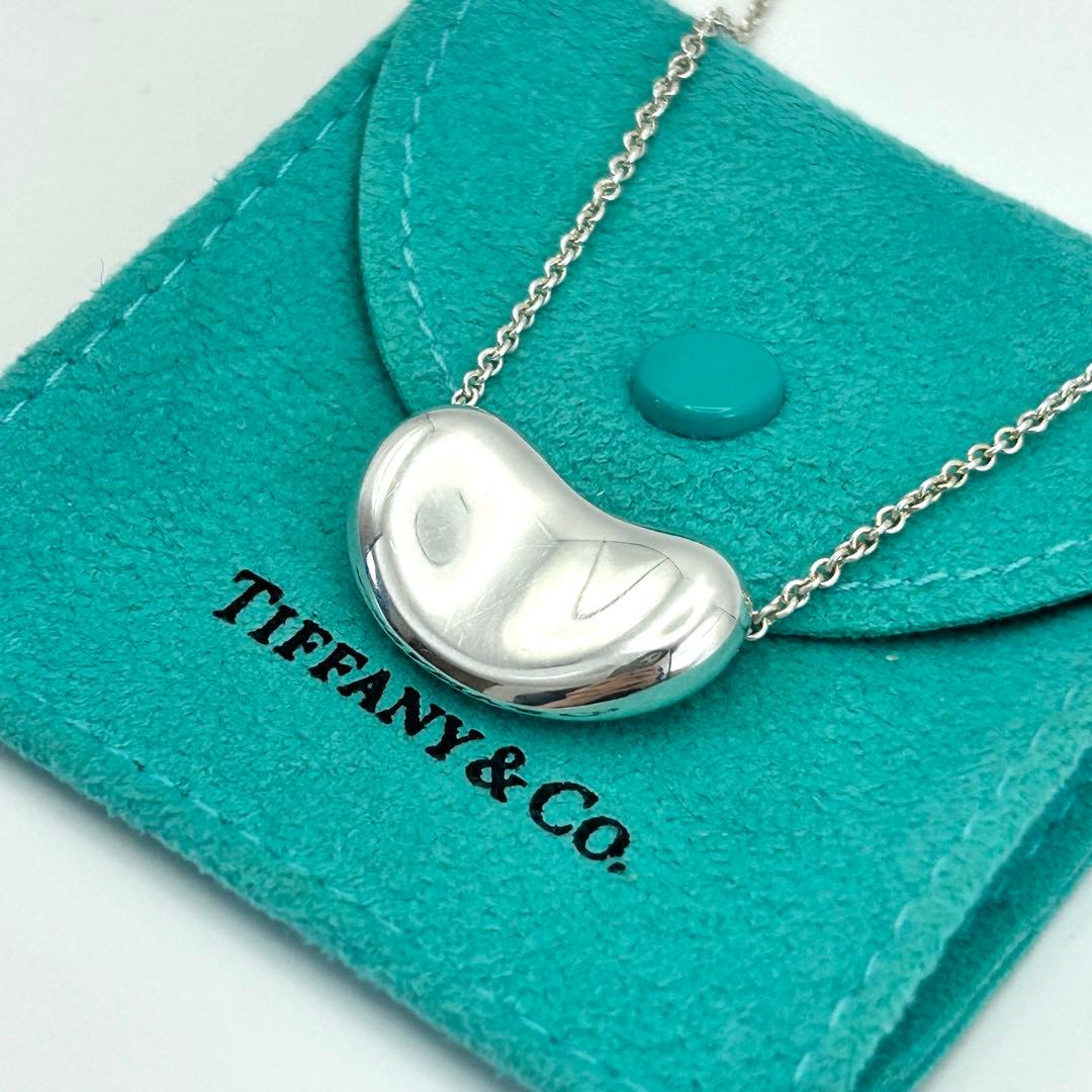 美品　ティファニー　ビーンズ　ラージ　ロング　ネックレス　シルバー　約77cm