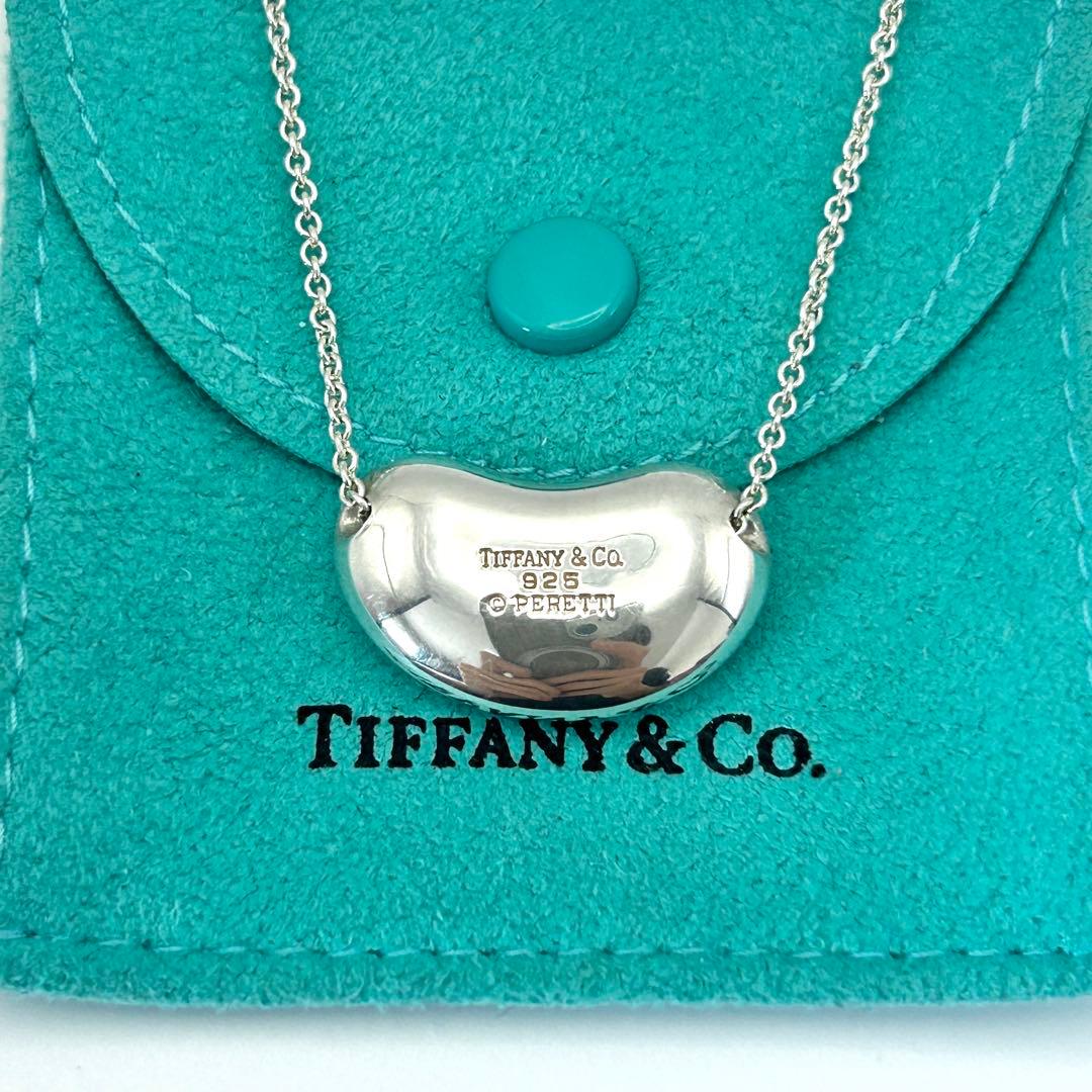 美品　ティファニー　ビーンズ　ラージ　ロング　ネックレス　シルバー　約77cm