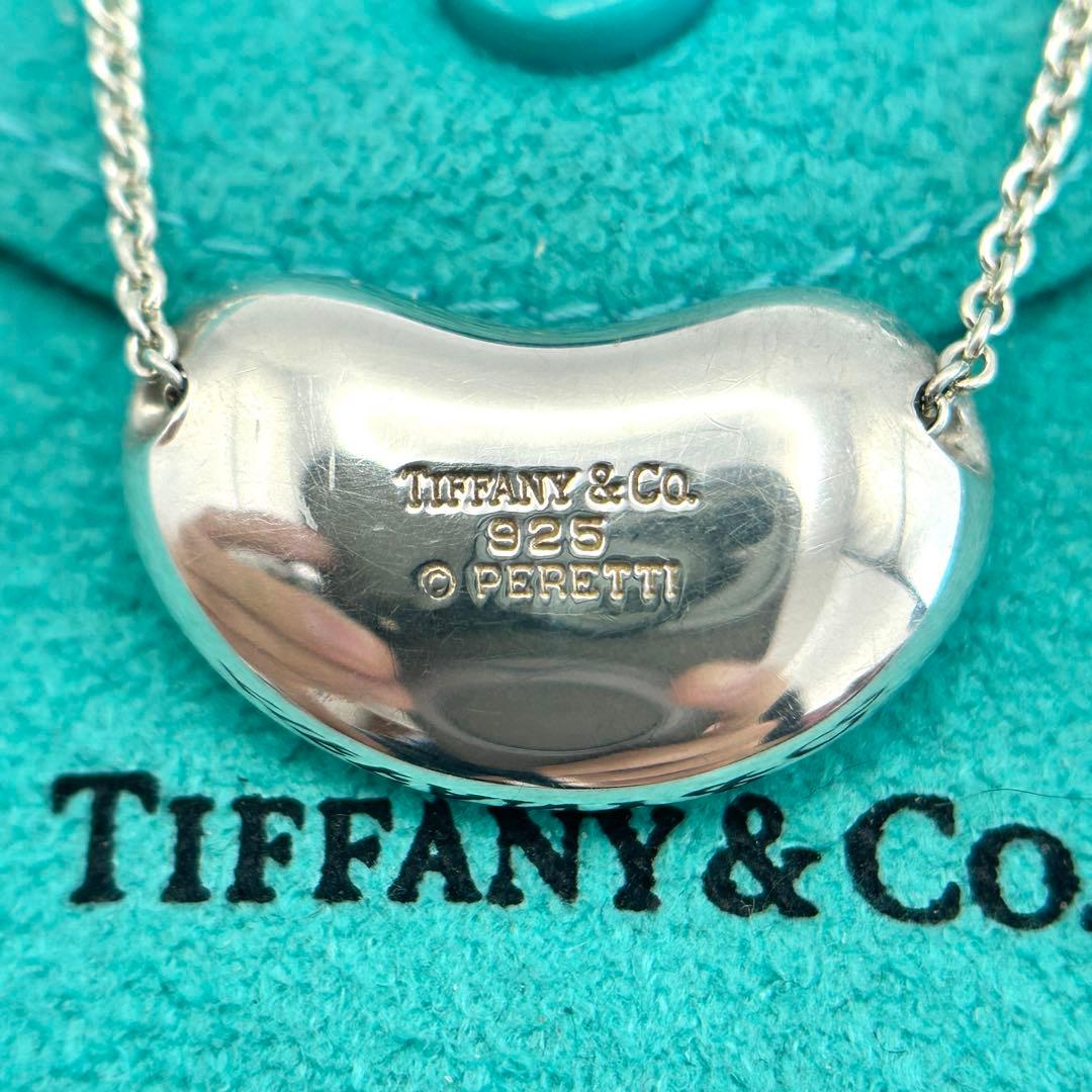 美品　ティファニー　ビーンズ　ラージ　ロング　ネックレス　シルバー　約77cm