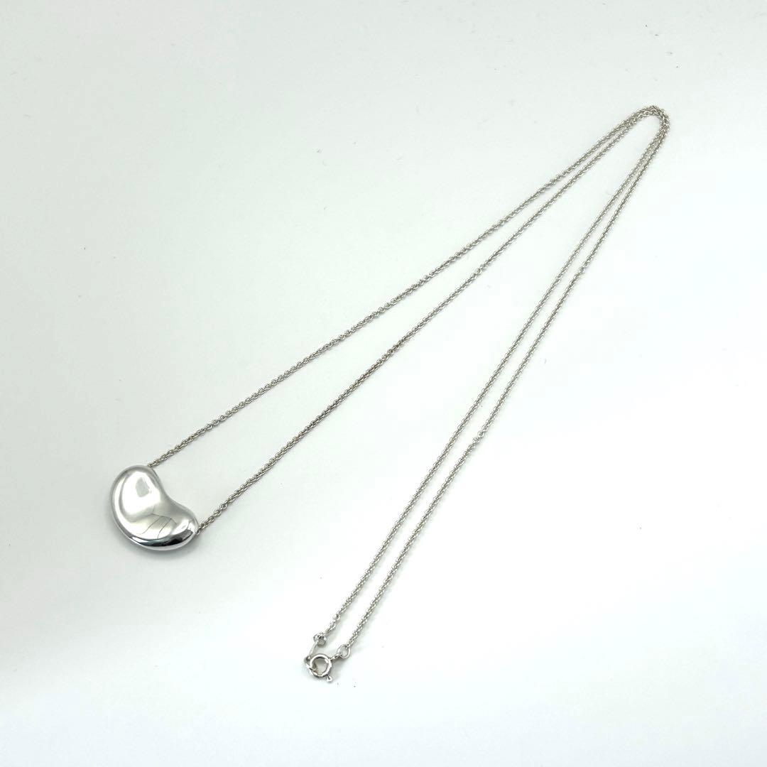美品　ティファニー　ビーンズ　ラージ　ロング　ネックレス　シルバー　約77cm