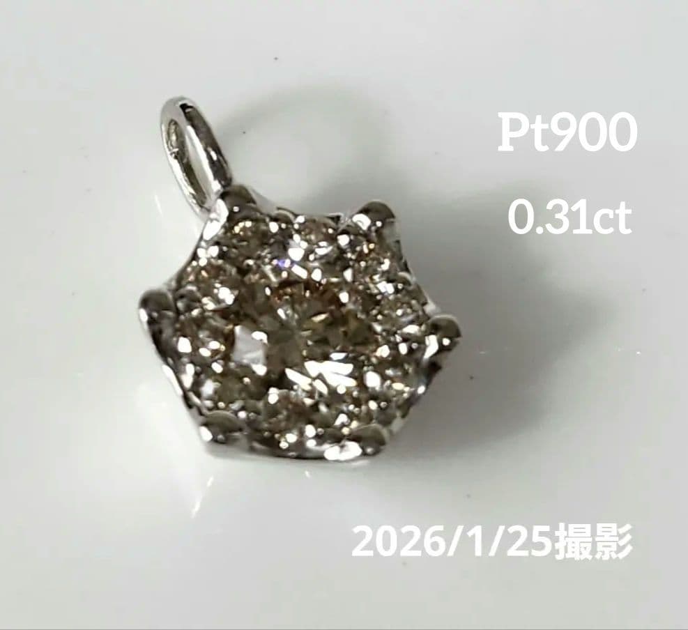 プラチナネックレス　Pt900　ネックレストップ　ダイヤモンド　0.31ct ✨