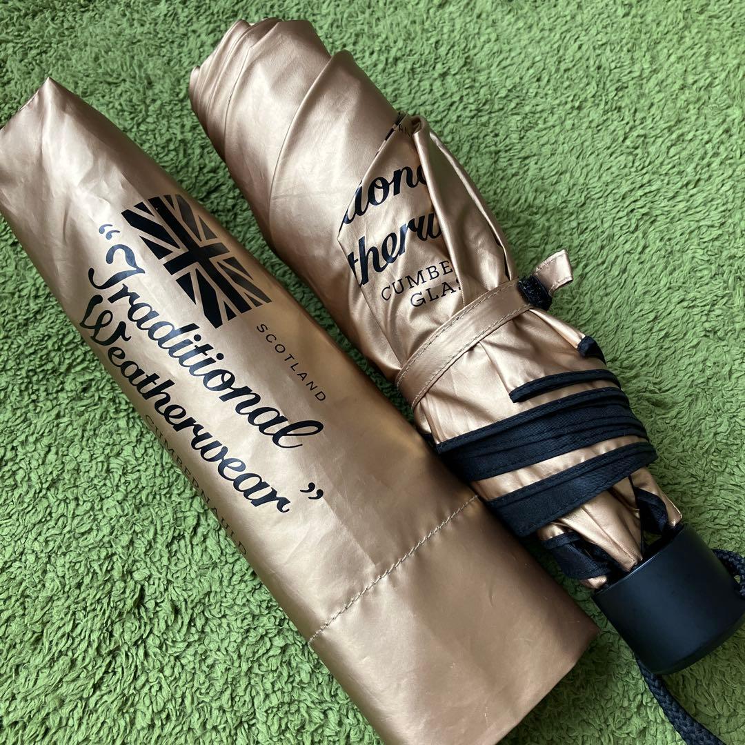 Traditional Weatherwear ゴールド折りたたみ傘　晴雨兼用