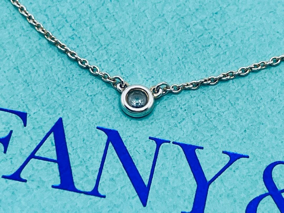 c837 美品　ティファニー　バイザヤード　アクアマリン　ネックレス　925