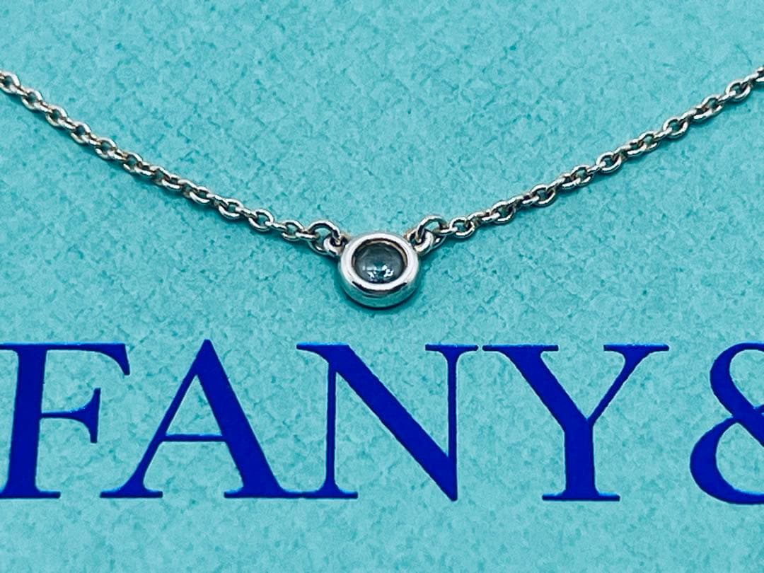 c837 美品　ティファニー　バイザヤード　アクアマリン　ネックレス　925