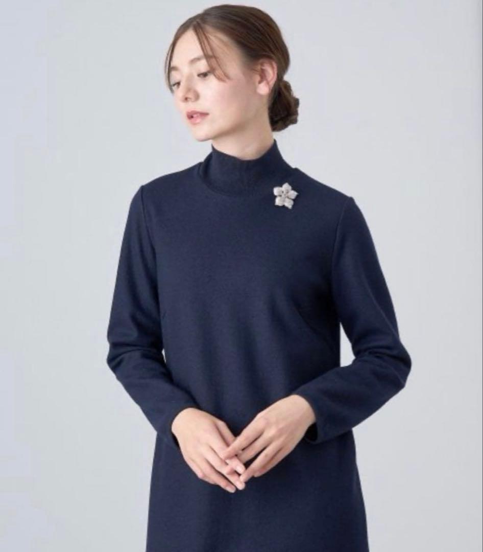 ANAYI ウールジャージーヘムフレア ワンピース