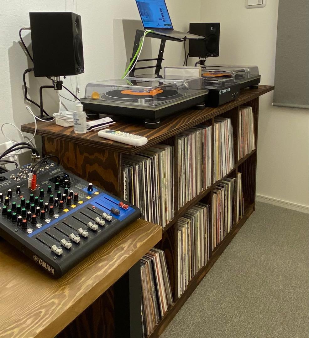 【オーダーメイド】レコード棚兼ターンテーブル台 / レコード600枚以上収納可