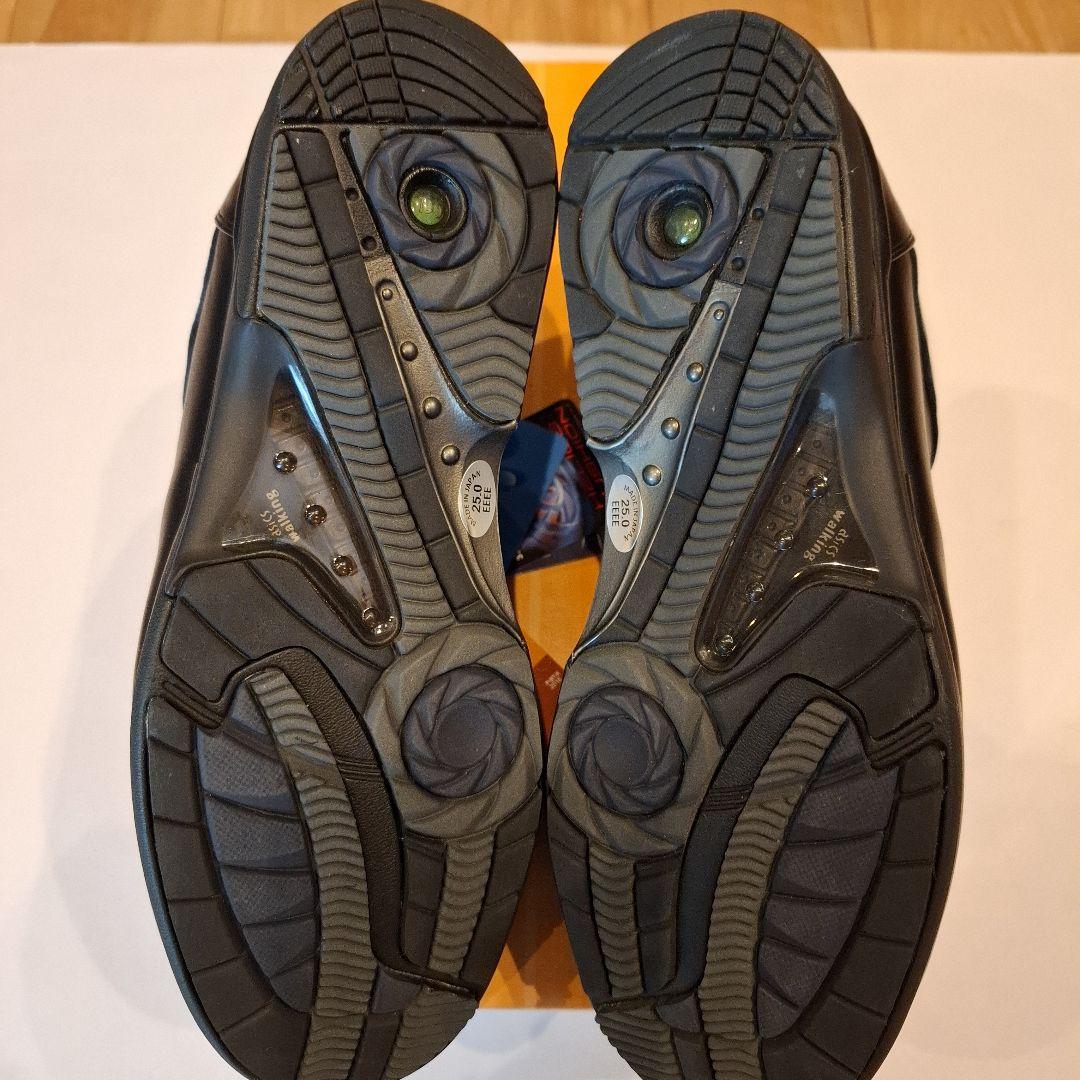 【タグ付】 アシックス Pedala レザースニーカー ブラック 25.0 4E