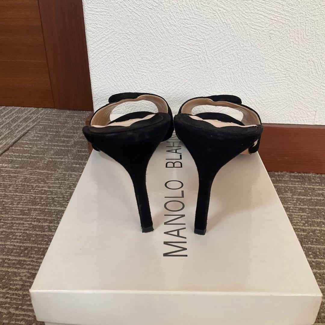 38.5 MANOLO BLAHNIK マノロブラニク 25cmスエードミュール