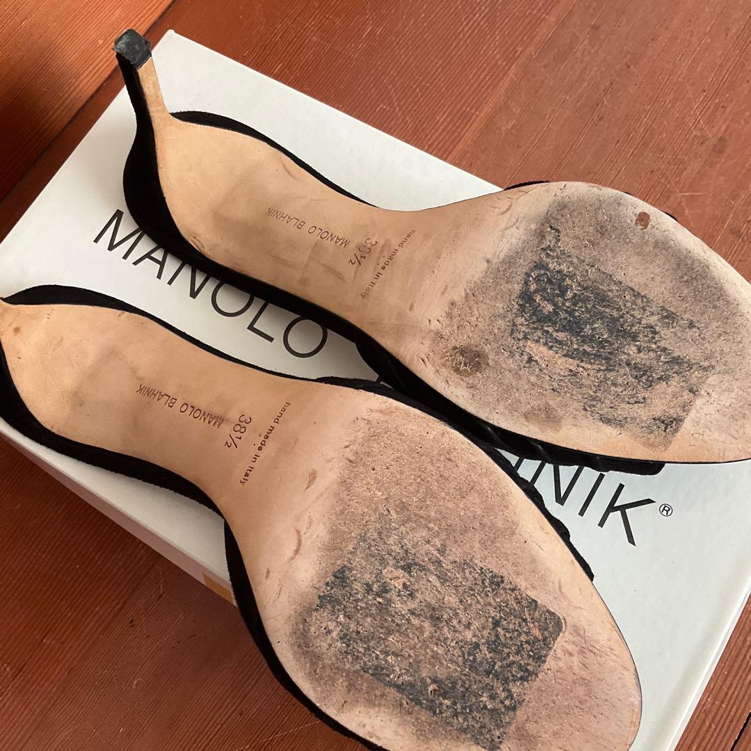 38.5 MANOLO BLAHNIK マノロブラニク 25cmスエードミュール