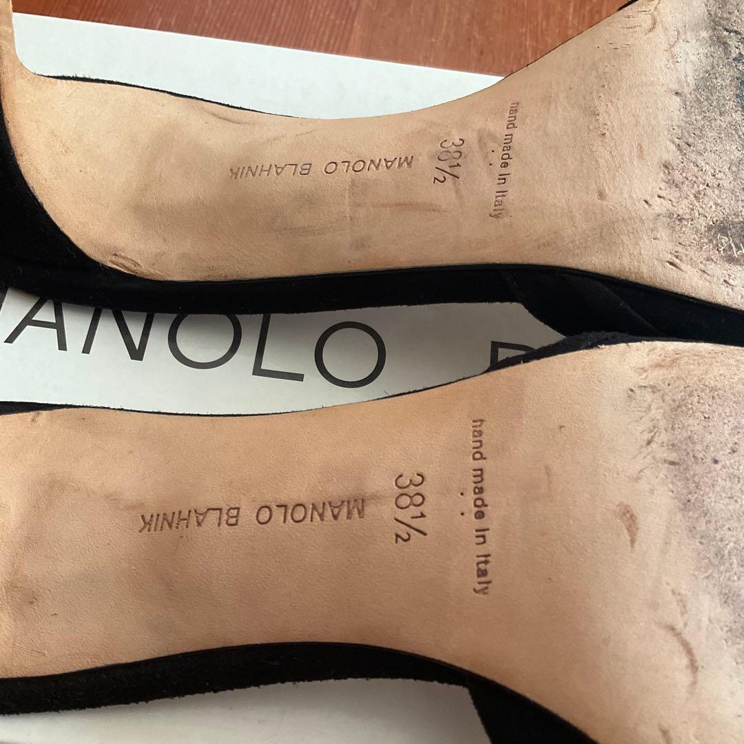 38.5 MANOLO BLAHNIK マノロブラニク 25cmスエードミュール