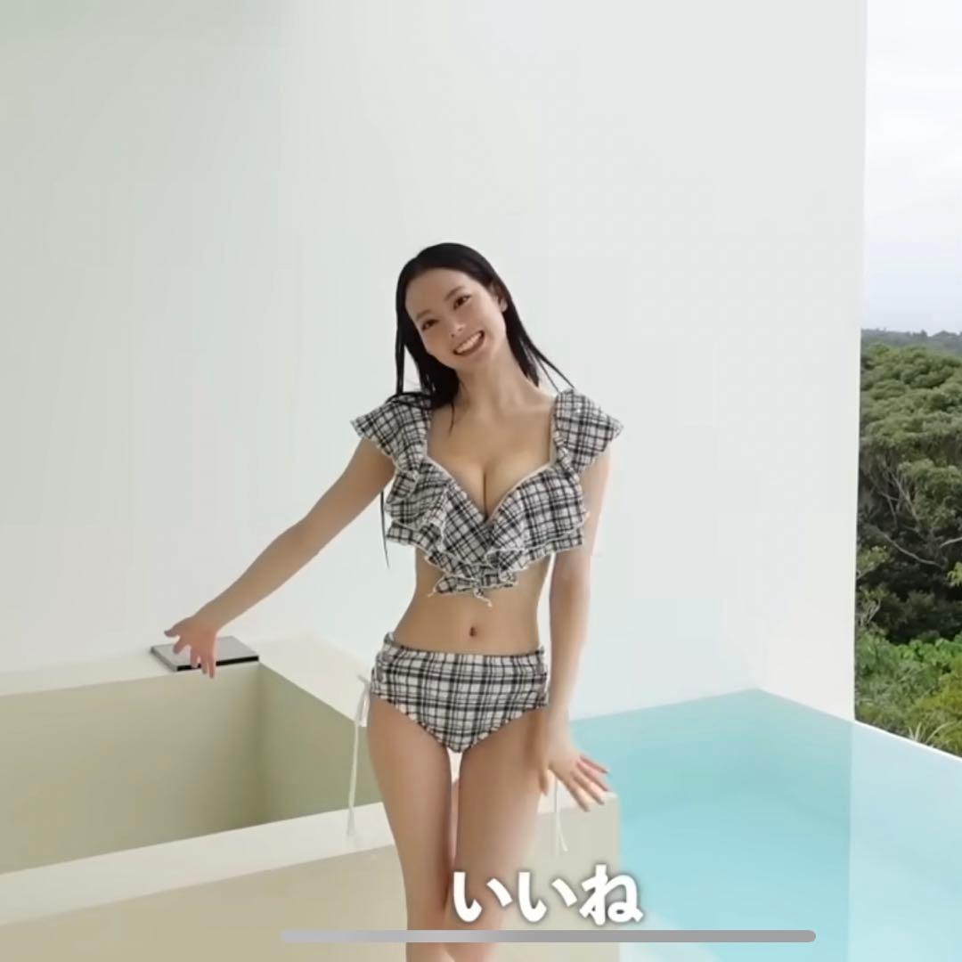 新品、未使用　rienda ビキニ　◎ チェック柄