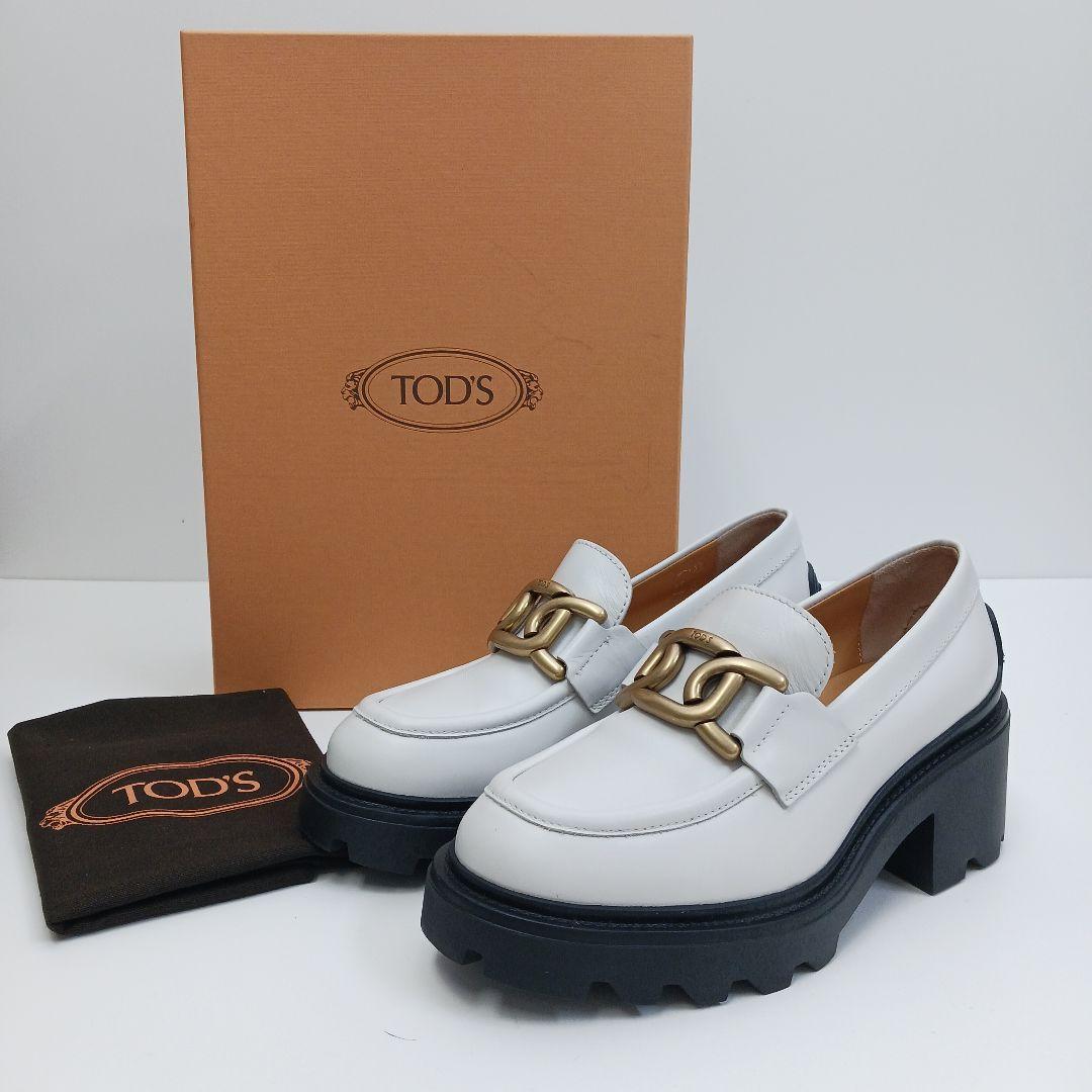 ✨新品未使用✨トッズ　ケイト　ヒールローファー　メタルチェーン　34 1/2