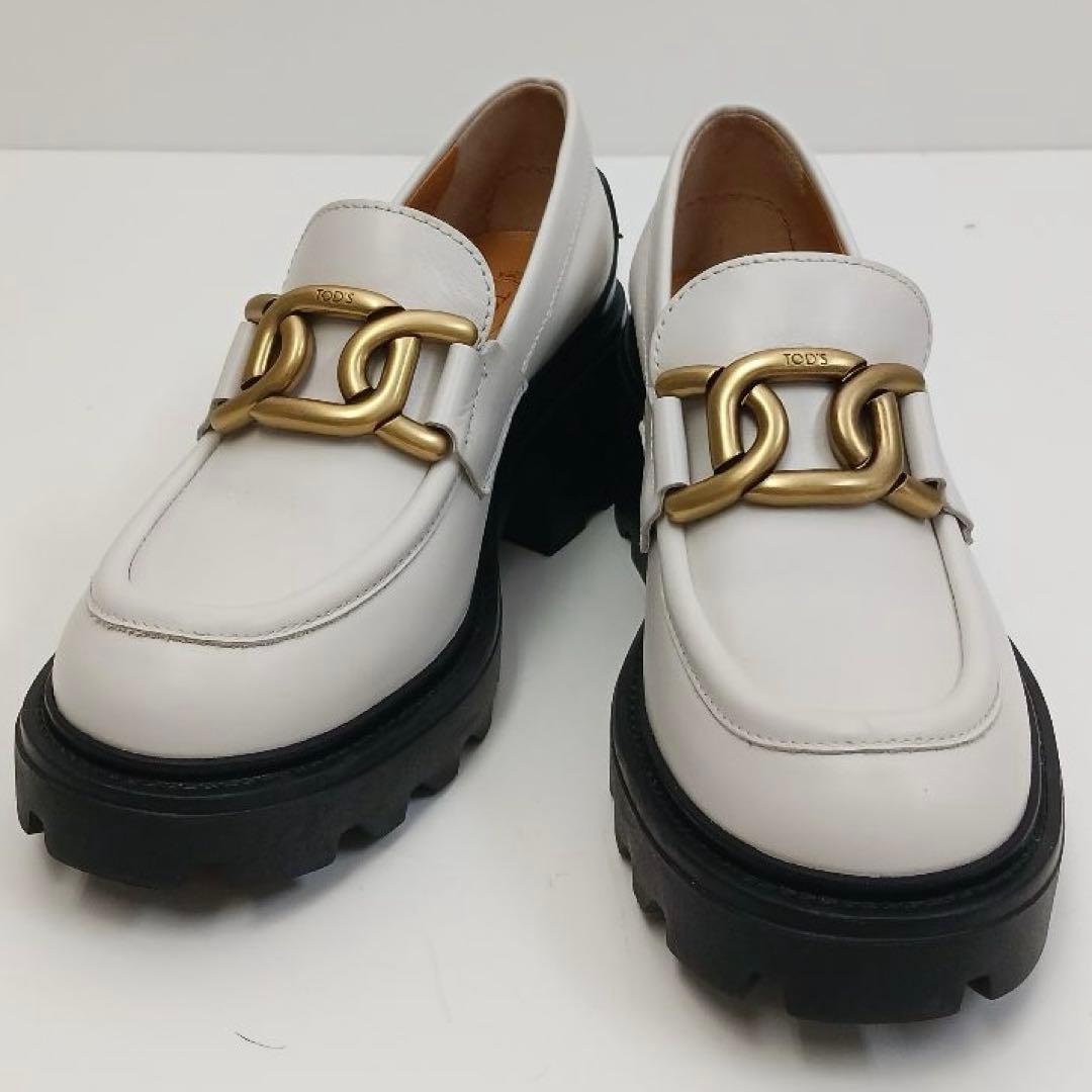 ✨新品未使用✨トッズ　ケイト　ヒールローファー　メタルチェーン　34 1/2