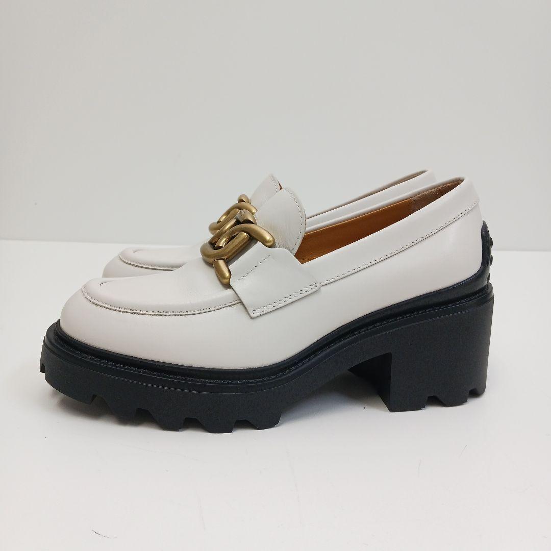 ✨新品未使用✨トッズ　ケイト　ヒールローファー　メタルチェーン　34 1/2