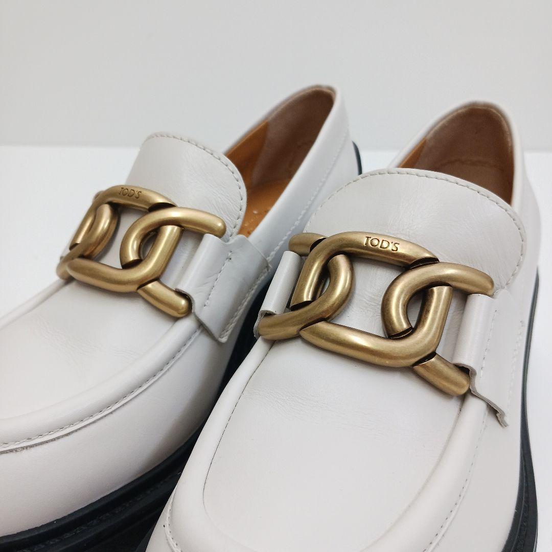 ✨新品未使用✨トッズ　ケイト　ヒールローファー　メタルチェーン　34 1/2