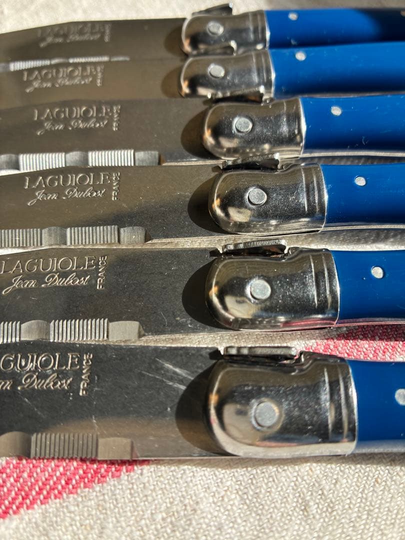 ⭐️フランス-ラギオール・Laguiole テーブルナイフ青色セット 6本
