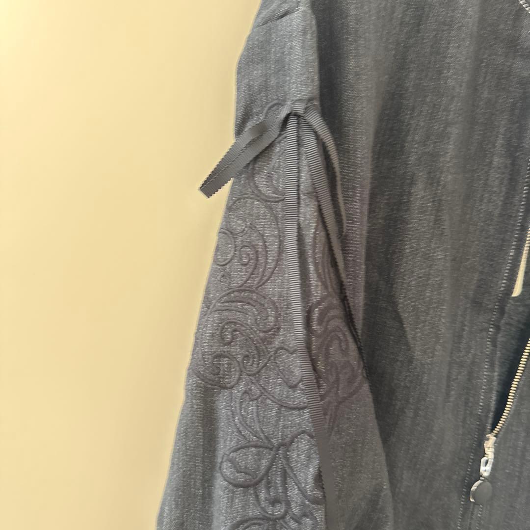 未使用品！Super Beauty ストレッチデニムノーカラーバルーンジャケット