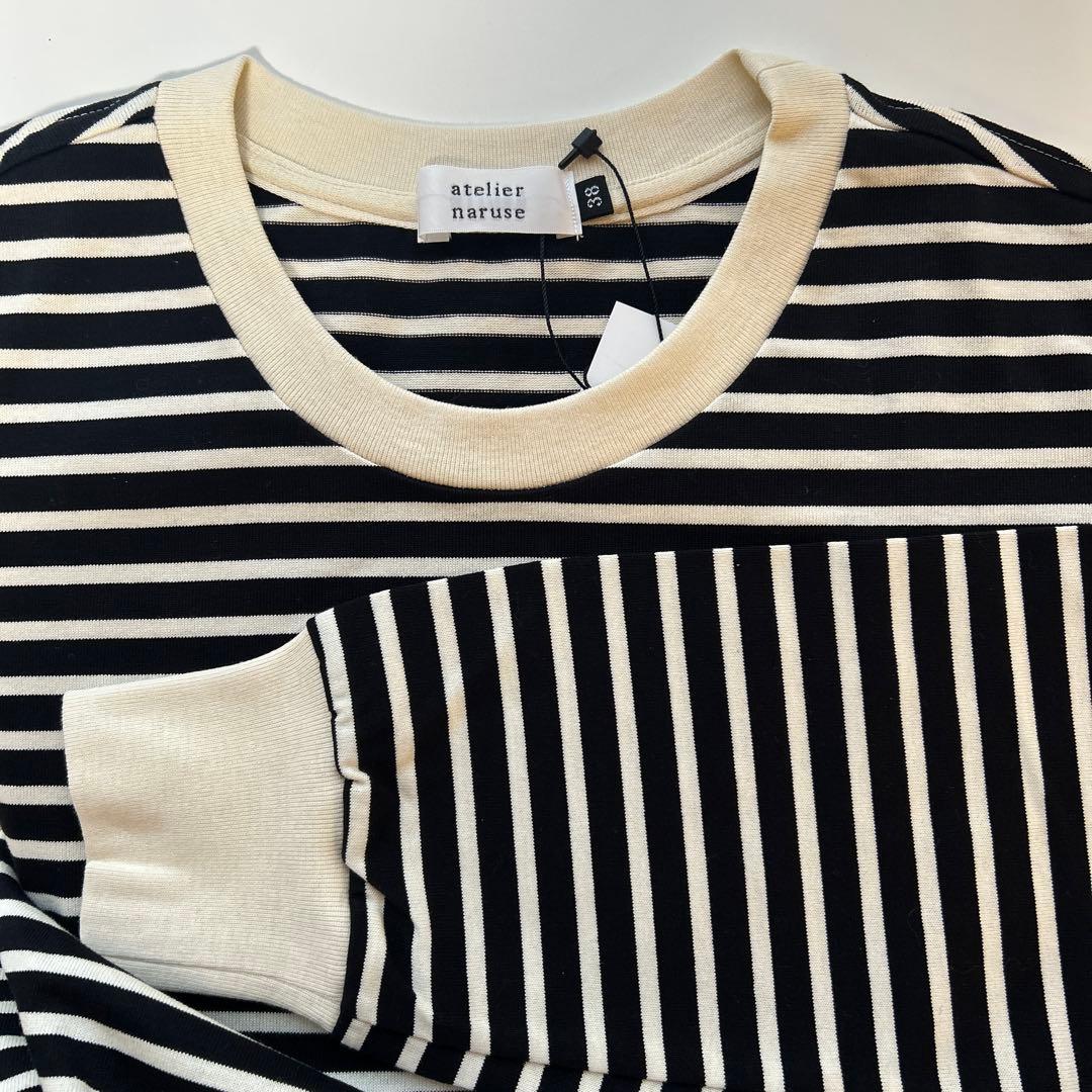 atelier naruse アトリエナルセ　コットンボーダーカットソー　38