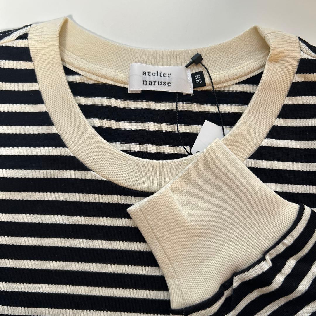 atelier naruse アトリエナルセ　コットンボーダーカットソー　38