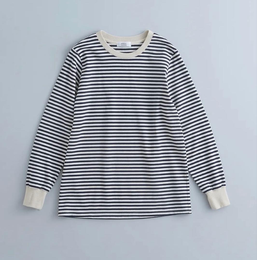 atelier naruse アトリエナルセ　コットンボーダーカットソー　38
