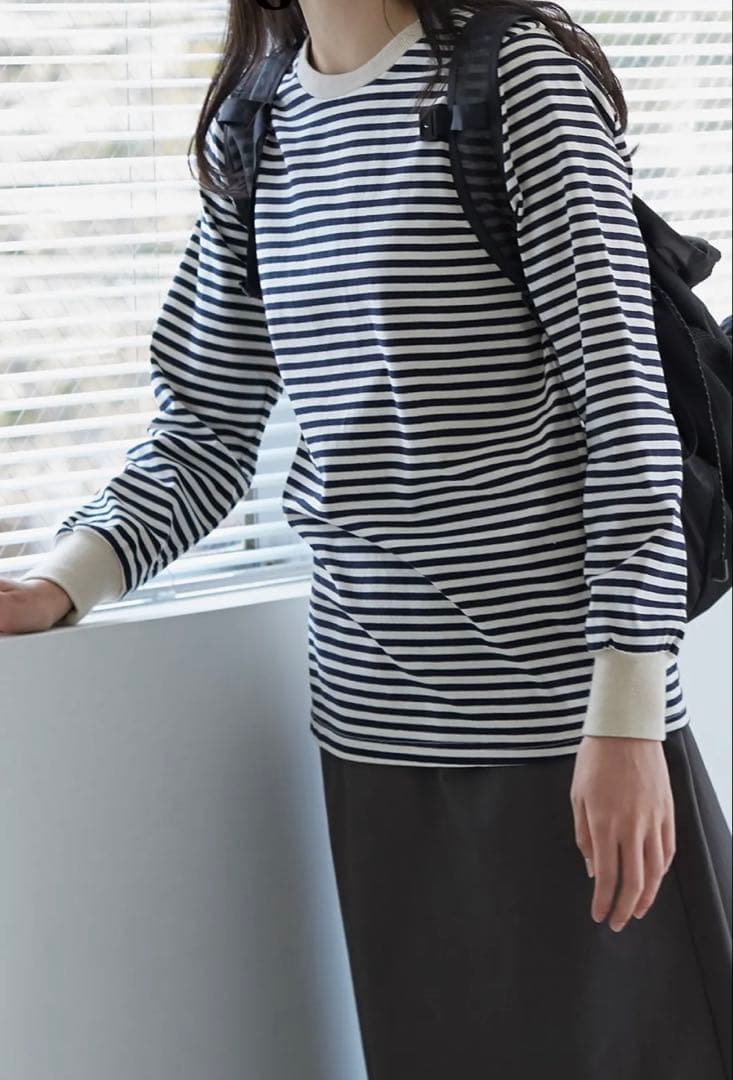 atelier naruse アトリエナルセ　コットンボーダーカットソー　38