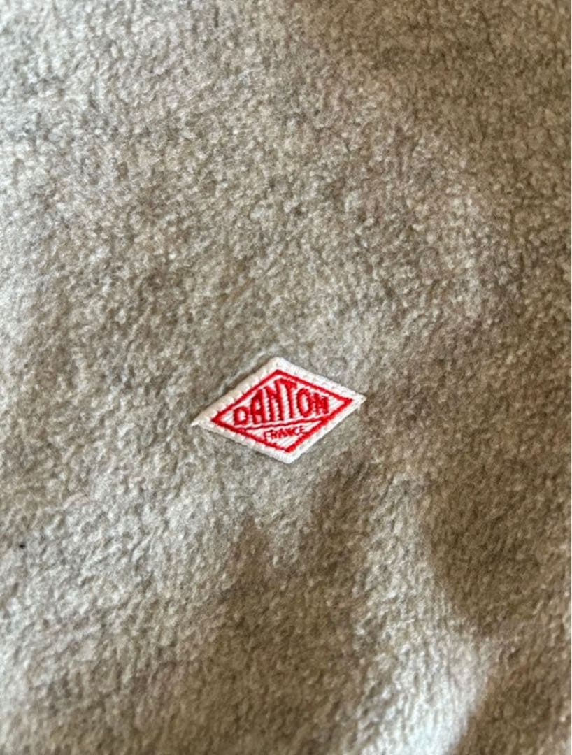 DANTON ＊ノーカラーフリースジャケット＊ベージュグレー＊サイズ40
