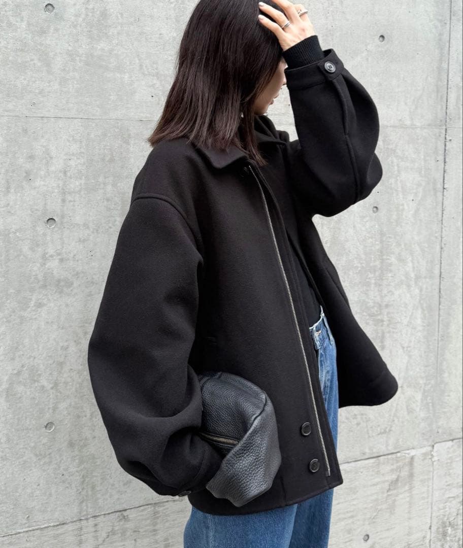 select MOCA by son ビッグシルエットミドルコート　ブラック