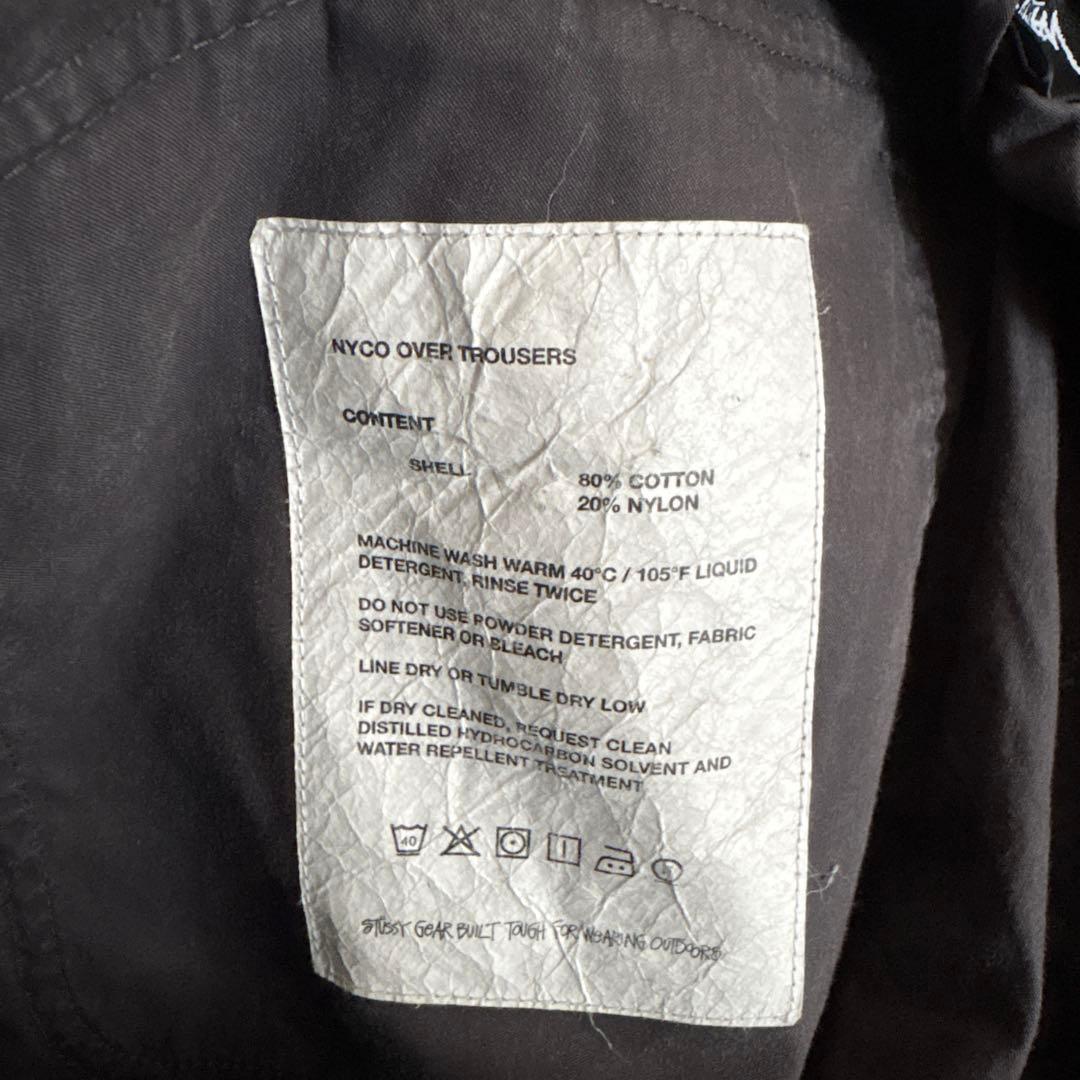 STUSSY グレー カーゴパンツ ドローストリング付き