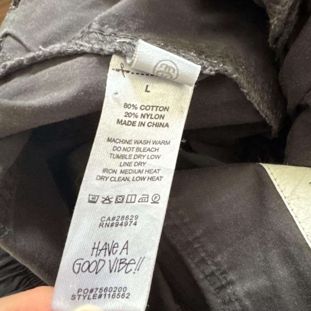 STUSSY グレー カーゴパンツ ドローストリング付き