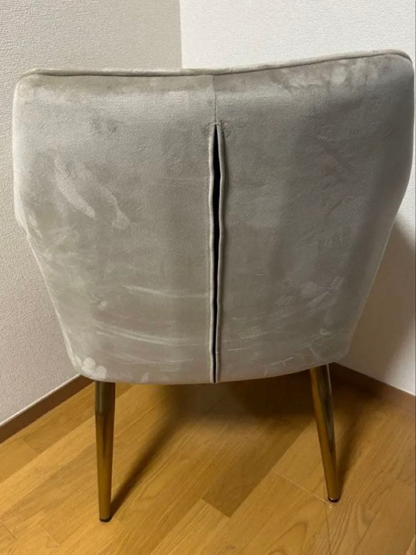 一人がけソファ　グレー ベルベット アームチェア