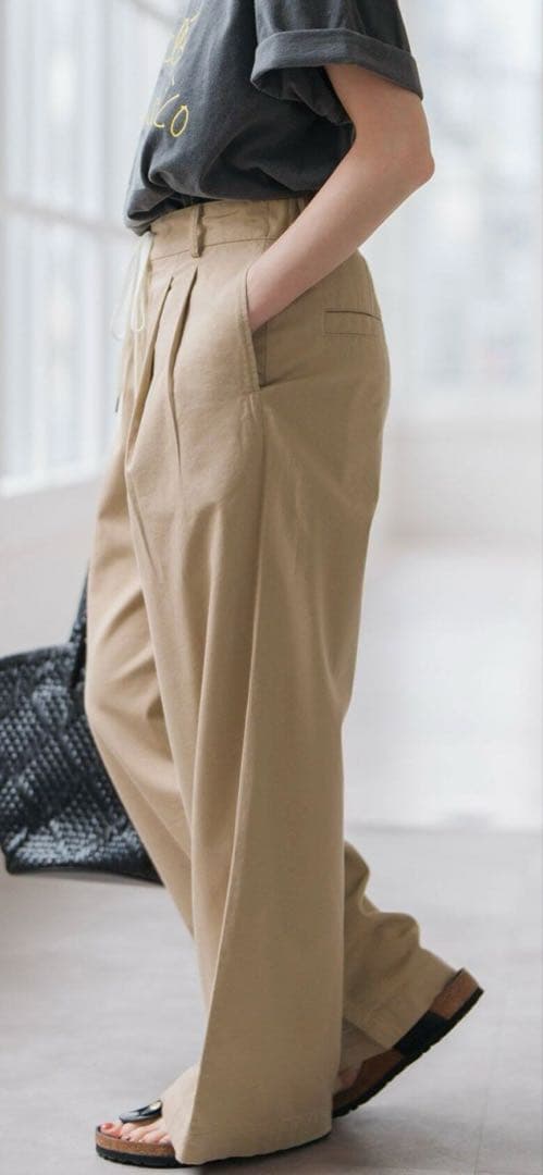 Spick&Spanコットンレーヨンドロストフレアパンツ 新品タグ付