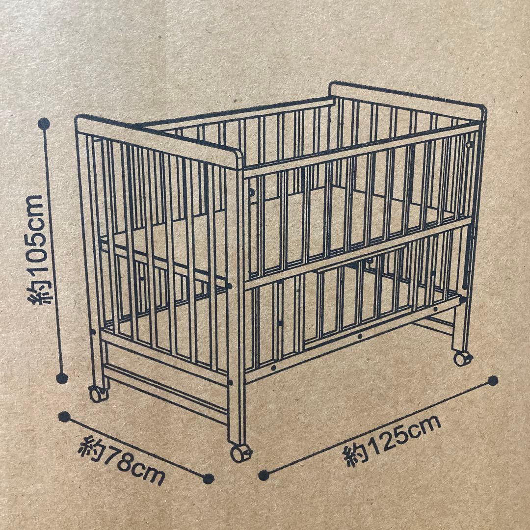 木製ダブルレイヤーベビーベッド