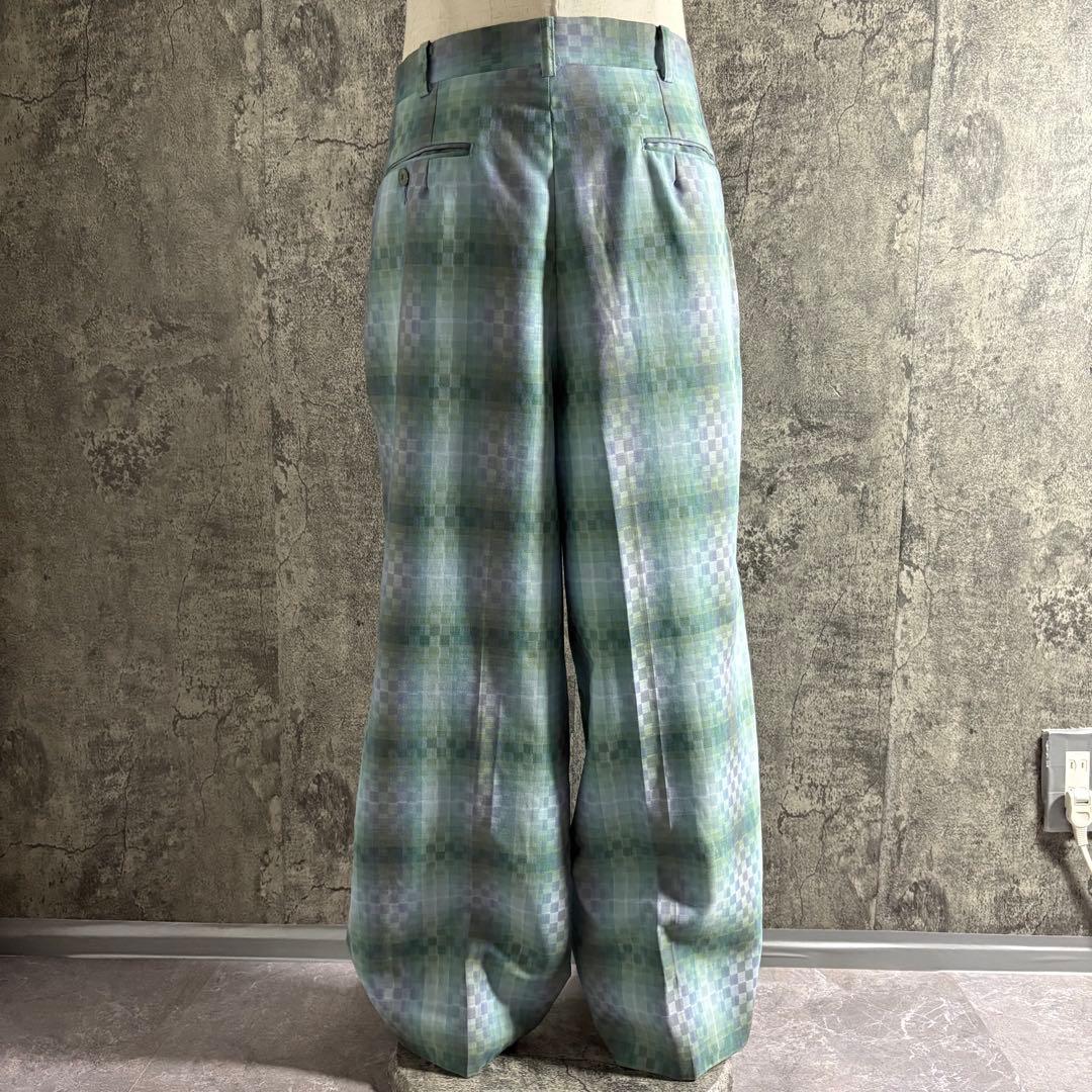 パンツ 90s BALENCIAGA wide wool check slacks