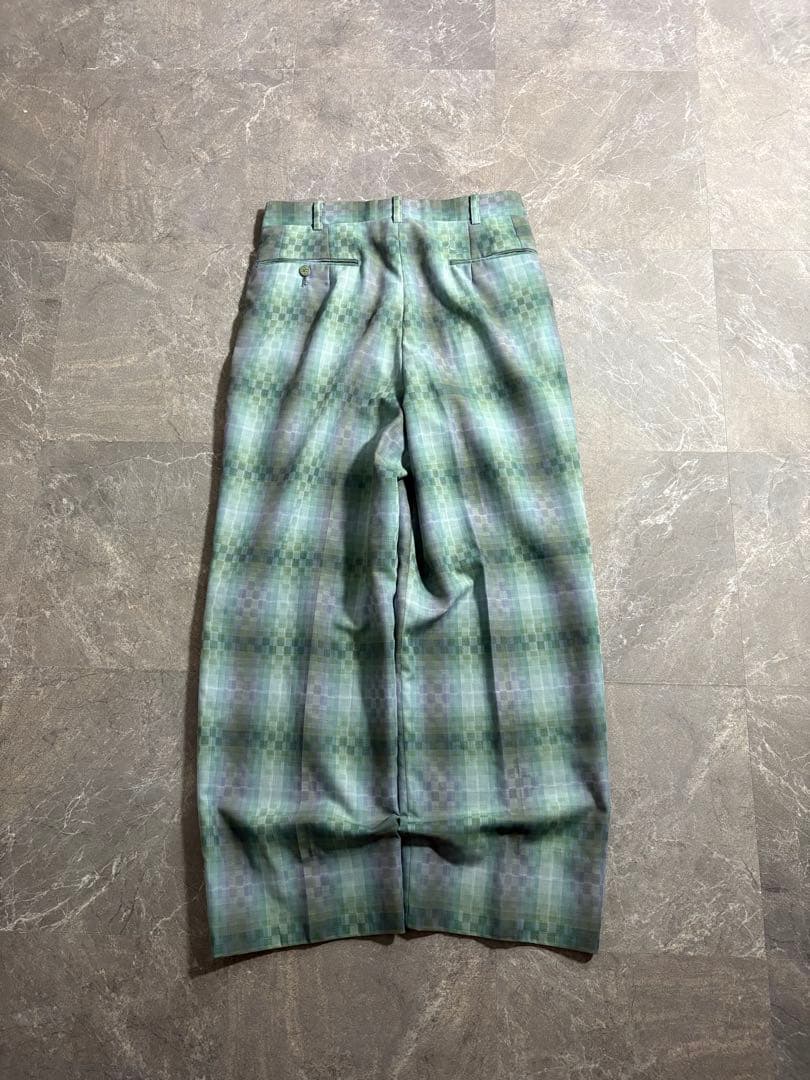 パンツ 90s BALENCIAGA wide wool check slacks