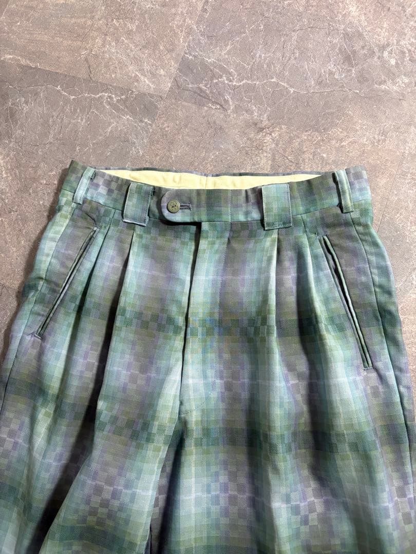 パンツ 90s BALENCIAGA wide wool check slacks