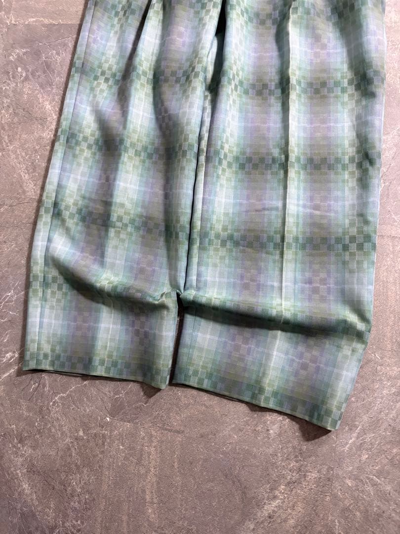 パンツ 90s BALENCIAGA wide wool check slacks