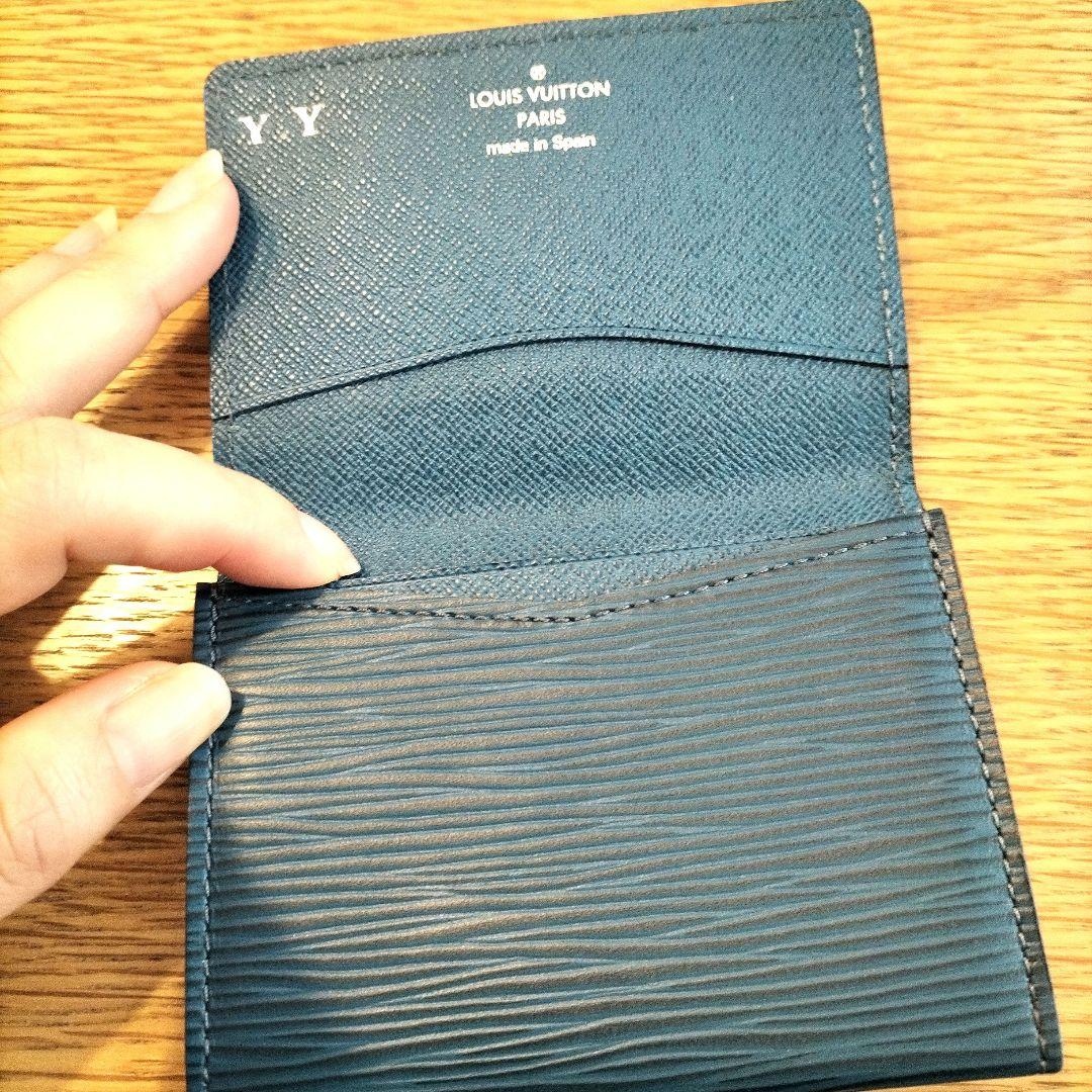 専用ルイヴィトン 青 レザー 名刺入れエピ