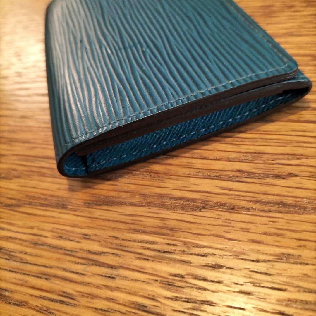 専用ルイヴィトン 青 レザー 名刺入れエピ