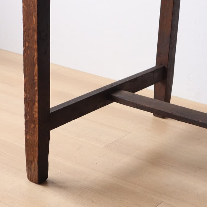 アンティーク ナラ材 片袖机 レトロ 無垢材 デスク 古家具