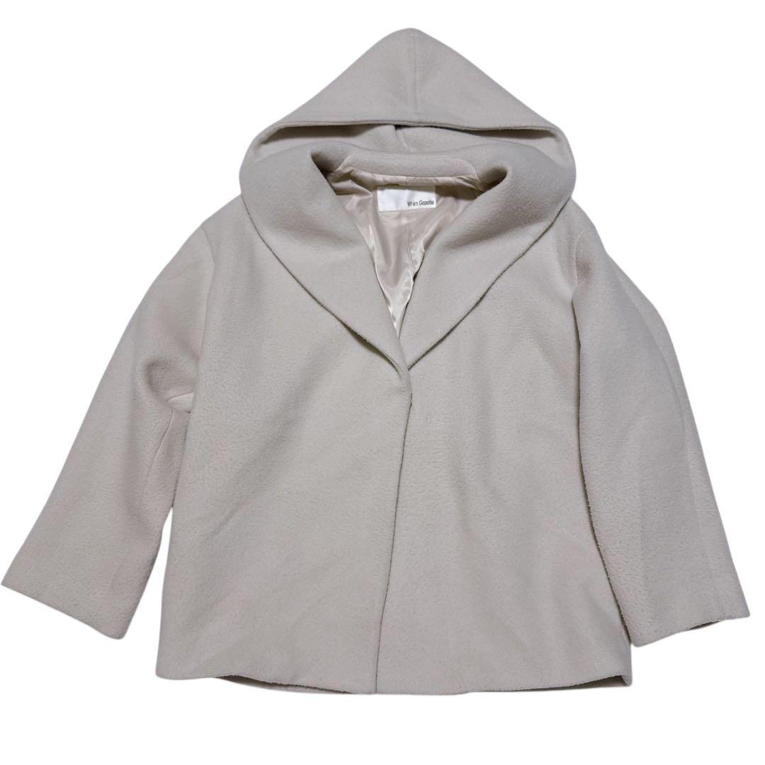 美品 WhimGazette ウィムガゼット メリンプフーデッドコート ベージュ